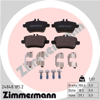 ZIMMERMANN 24848.185.2 Колодки тормозные дисковые