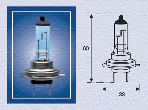 MAGNETIMARELLI 2557100000 Лампа! (H7) 55W 12V PX26D галогенная стандарт