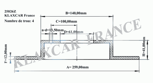 KLAXCAR 25826Z Тормозной диск