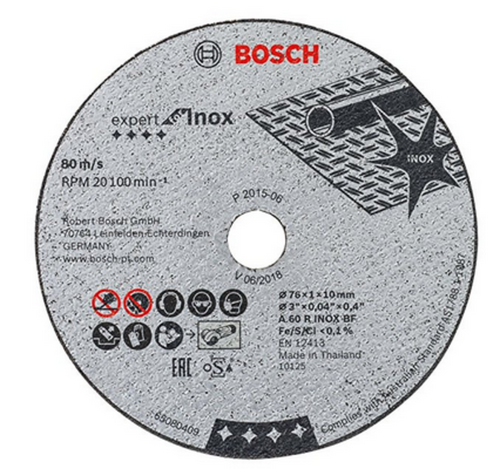 BOSCH 2608601520 Круг отрезной! 76х1.0x10.0мм для нерж. стали (5шт.)