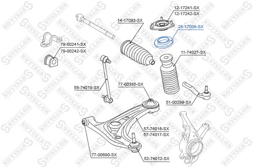 STELLOX 26-17038-SX Подшипник опоры амортизатора! Nissan Micra K12 03>