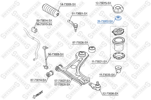 STELLOX 2673002SX 873 1602=OE [94535236] подшипник опоры аморт. Daewoo Nubira 97>/Lacetti 04>