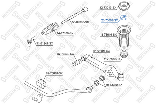 STELLOX 2673004SX 873 1604 [96535010] подшипник опоры аморт. Daewoo Kalos 02>