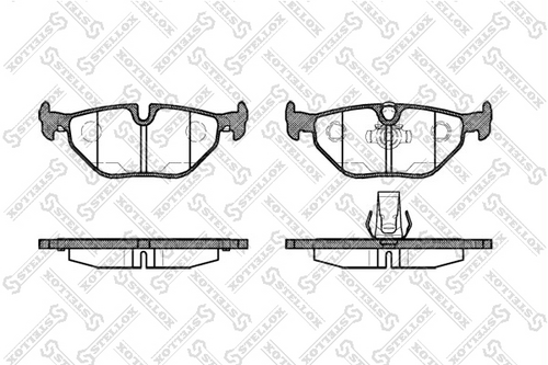 STELLOX 276 015B-SX Колодки дисковые з.! с антискрип. пластинами BMW E39 2.0-4.0/2.0D-3.0D 95>