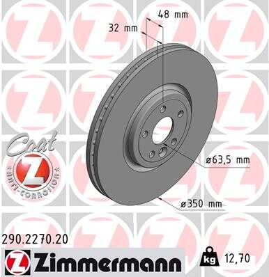 ZIMMERMANN 290227020 Диск тормозной