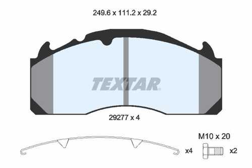 TEXTAR 2927705 Тормозные колодки! WVA29277 c р/к, перед/зад дисковый тормоз Meritor D-Duco Volvo