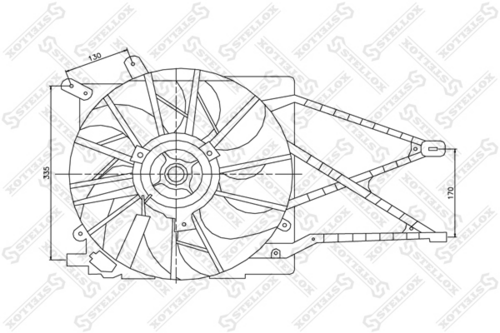 STELLOX 2999321SX Вентилятор охлаждения! Opel Astra/Zafira 1.6-2.2 98-05