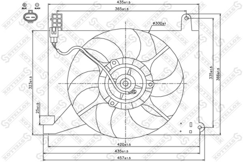 STELLOX 2999443SX Вентилятор охлаждения! Aveo 03-08
