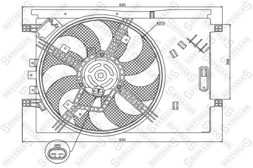 STELLOX 29-99446-SX Вентилятор охлаждения! без кожуха, МКПП, AC+ Fiat Grand Punto 1.4i