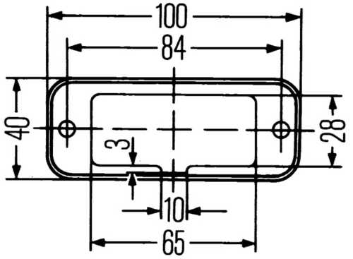 BEHRHELLA 2PF 961 167-021 Фонарь габаритный белый прямоугольный Omn DAF,Iveco,Neoplan,MB,Volvo