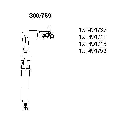 BREMI 300759 к-кт проводов! Daewoo Nubira/Lanos 1, 6/2, 0 16V 97>