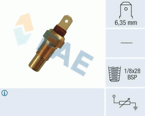 FAE 31570 Датчик температуры охл. жидк.! Mitsubishi Colt/Lancer 1.3-1.8i 88-94/Galant 1.6-2.5i 88>;Датчик, температура охлаждающей жидкости