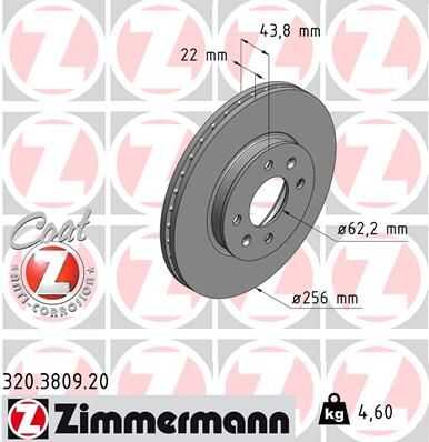 ZIMMERMANN 320380920 Тормозной диск