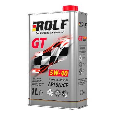 ROLF 322234 Масло GT 5W-40 синт. API SN/CF 1Л;Масло моторное GT SAE 5W-40 API SN/CF 1л