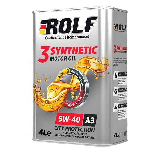 ROLF 322551 Масло моторное 3-SYNTHETIC SAE 5W40 A3/B4 (синт) 4л (4)