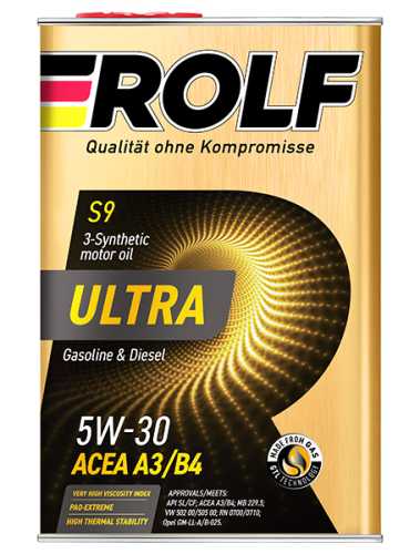 ROLF 322934 Масло Rolf Ultra 5/30 SL/CF ACEA A3/B4 синтетическое 4 л