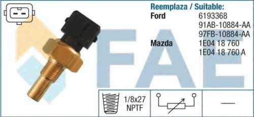 FAE 33260 Датчик температуры охл. жидк.! Ford Focus 1.4i-1.8i/1.8TDi 98>/Galaxy 2.0i/2.3i 95>