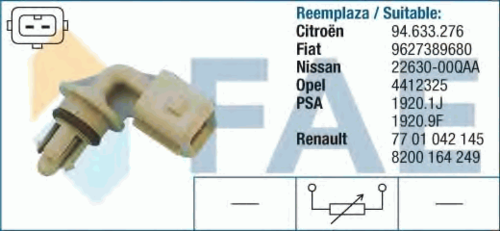 FAE 33510 Датчик температуры воздуха! Citroen XM/Xantia, Peugeot 406 1.8-3.0i 24V 97>