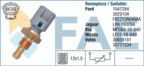 FAE 33735 Датчик температуры охл. жидк.! Ford Escort 1.6i-1.8i 92>, Mazda 626 1.8i/2.0i 97>