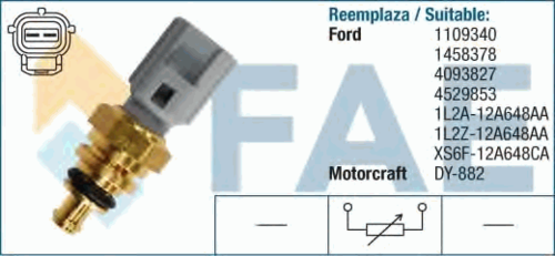 FAE 33745 Датчик, температура охлаждающей жидкости