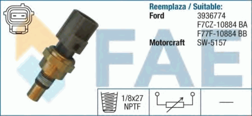 FAE 33750 Датчик, температура охлаждающей жидкости