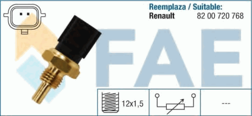 FAE 33840 Датчик, температура охлаждающей жидкости