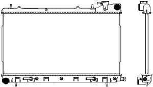 SAKURA 34218502 Радиатор охлаждения! АКПП, с горловиной Subaru Forester 2.0i 02-05