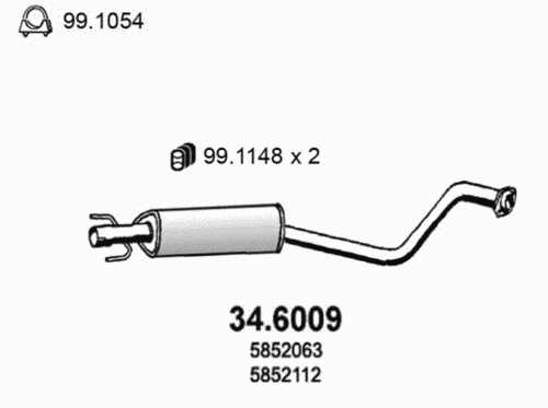 ASSO 34.6009 Глушитель средняя часть