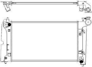 SAKURA 3461-1023 Радиатор, охлаждение двигателя