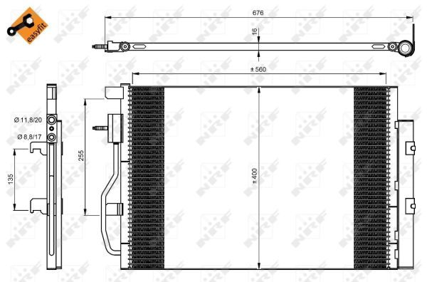 NRF 350044 Радиатор кондиционера! Chevrolet Aveo 1.2-1.6i 11>