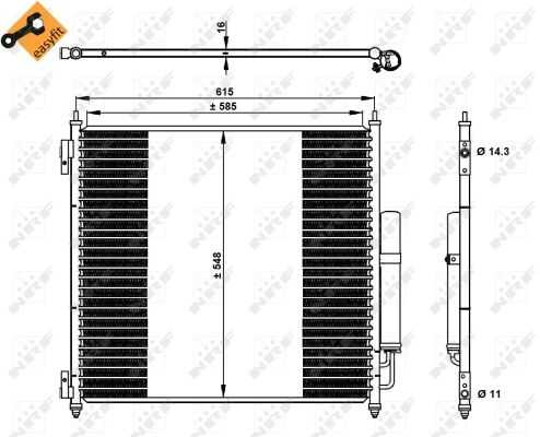 NRF 350336 Радиатор кондиц.! алюм. с осуш. lr Discovery 3.0 16>,Range Rover IV/Sport 2.0T-5.0 13>