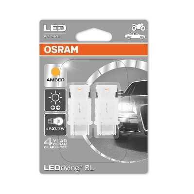 OSRAM 3548YE-02B Комплект ламп LEDRIVING! 2шт. (PY27/7W) 12V 1.9W W2.5X16Q standard/ оранжевый