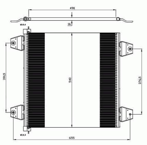 NRF 35757 Радиатор кондиционера! 490x540x16DAF 95 02-06/XF105 05>/XF95 02-06>