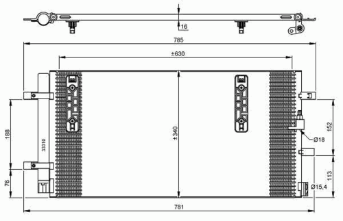 NRF 35916 Радиатор кондиционера! Audi A4/A5/Q5 1.8TFSi-3.2TFSi 07>