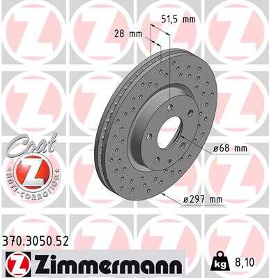 ZIMMERMANN 370.3050.52 Тормозной диск