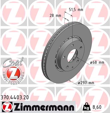 ZIMMERMANN 370.4403.20 Диск тормозной