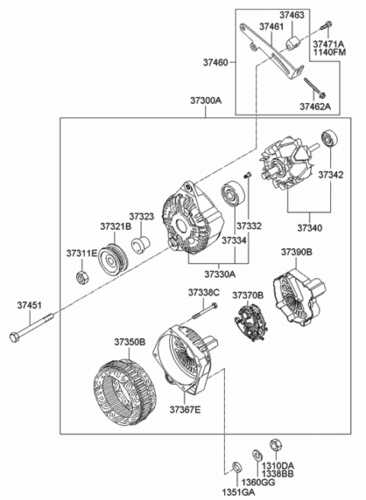 HYUNDAIKIA 3746026050 Опорная планка генератора! способ изготовления комбинированный Hyundai, KIA