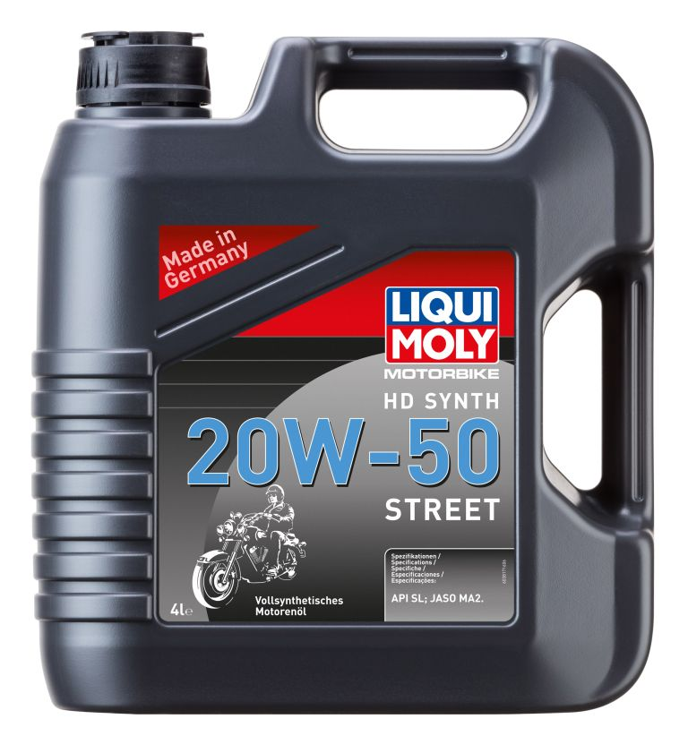 LIQUIMOLY 3817 LiquiMoly 20W50 Motorbike HD Synth Street (4L) масло моторн.! для мотоциклов синт. api SL, JASO MA2;Масло моторное Liqui Moly Motorbike HD Synth Street 20W-50 fully synthetic 4 л