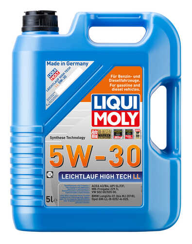 LIQUIMOLY 39007 LiquiMoly 5W30 Leichtlauf High Tech LL (5L) масло мотор.! HC-син. API SL/CF, A3/B4, BMW Longlife-01