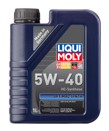 LIQUIMOLY 3925 LiquiMoly 5W40 Optimal Synth (1L) масло мотор.! син. api SN/CF,ACEA A3-04,B4-04:VW,Porsche,MB229.3;Масло моторное Liqui Moly Optimal Synth 5W-40 fully synthetic 1 л