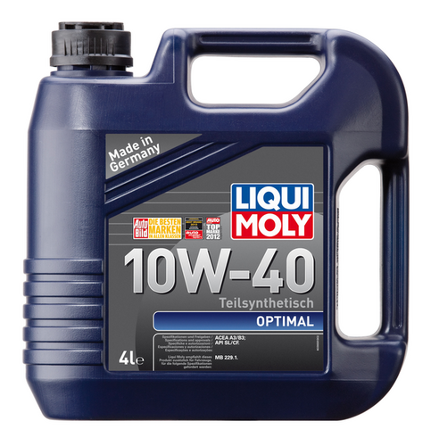 LIQUIMOLY 3930 LiquiMoly 10W40 Optimal (4L) масло моторное полусинт. API SL/CF, ACEA A3-04, B3-04: MB 229.1;Масло моторное Optimal 10W-40 полусинтетическое 4 л