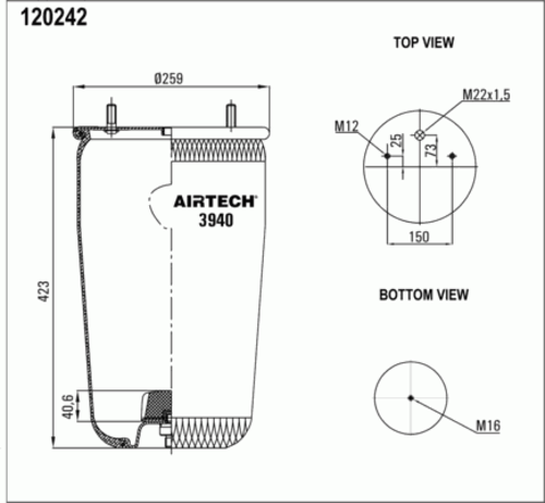 AIRTECH 3940P Кожух пневматической рессоры