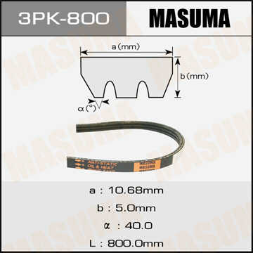 MASUMA 3PK-800 Ремень поликлиновый! Toyota Lite-Ace 2.0D 92-93;Ремень привода навесного оборудования