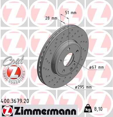 ZIMMERMANN 400.3679.20 Тормозной диск