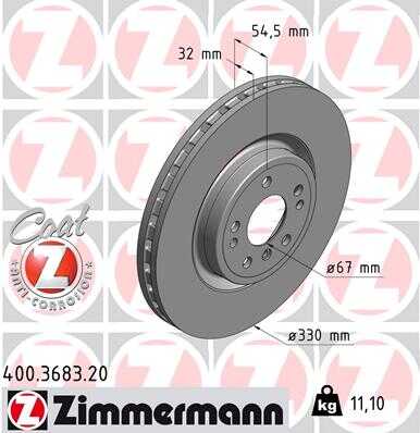 ZIMMERMANN 400368320 Диск тормозной! MB W166 250d/320/350 11>