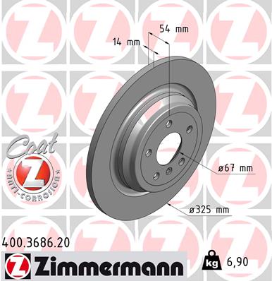 ZIMMERMANN 400.3686.20 Диск тормозной