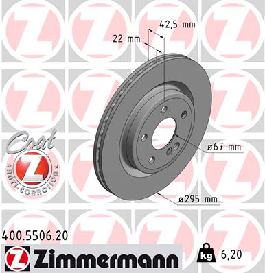 ZIMMERMANN 400.5506.20 Тормозной диск