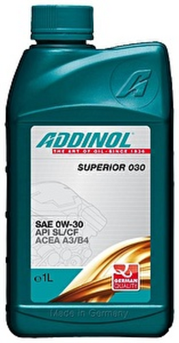 ADDINOL 4014766072672 Масло моторное синтетическое SUPERIOR 030 1Л (10009193/281118/0009602, германия) 401476