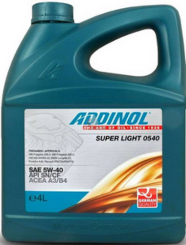 ADDINOL 4014766251022 Масло 5w40 4л Addinol Super Light SN/CF синтетическое