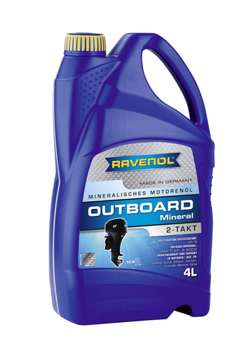 RAVENOL 4014835728998 Моторное масло для двухтактных двигателей Outboardoel 2T Mineral (Минеральное, 4л)